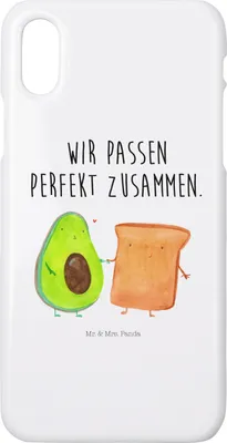 Produktbild von Mr. & Mrs. Panda Iphone 10 Handyhülle Avocado Toast - Weiß - Geschenk, Freundin, Liebe, X, Hülle, Hochzeit, Handy, Toastbrot, Cover