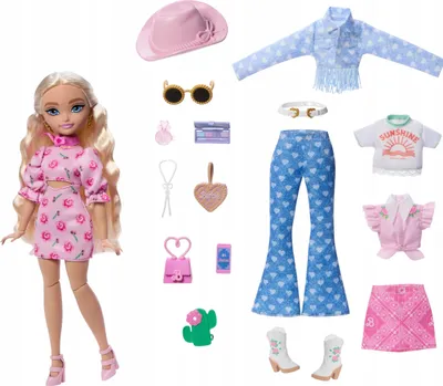 Produktbild von Barbie Dream Besties Festival-Looks Set mit „Malibu“-Puppe mit ausziehbaren Moden & Accessoires, Modepuppe, Weiblich, 4 Jahr(e), Junge/Mädchen, 298 mm, Mehrfarbig
