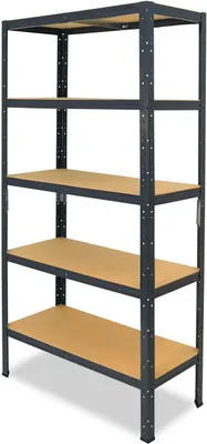 Productafbeelding van Metalen Stellingkast - Opbergrek Werkplaats - Orde Scheppen - Schroefloze Montage - 180x100x23 cm - Antraciet