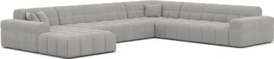 Produktbild von Strukturstoff U-Form XXL Wohnlandschaft Nivara Hellgrau Links