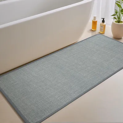 Obrázek produktu pro Protiskuzová podložka pod sprchu, savá, ultratenká, šedá, rozměry 43 x 120 cm