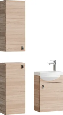 Produktbild von Planetmöbel Badmöbel-Set Waschtisch mit Unterschrank & 2X Midischrank Sonoma Eiche
