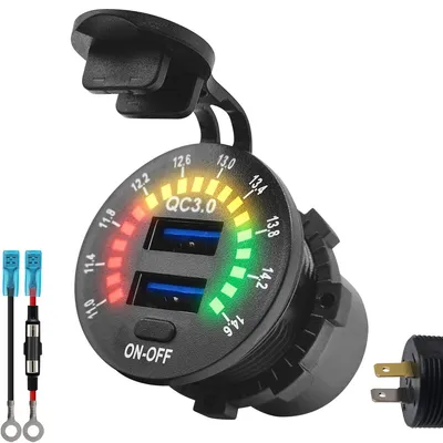 Productafbeelding van ProRide Sigarettenaanstekercontactdoos - Met voltmeter - Met schakelaar - Inbouw - 12V - Zwart, AI-gegenereerde afbeelding