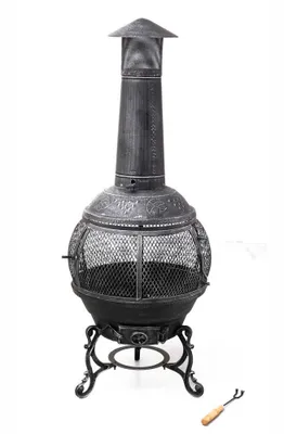 Produktbild von tepro Feuerstelle Guss-Feuerstelle Jacksonville, schwarz/grau (52 x 52 x 140 cm)