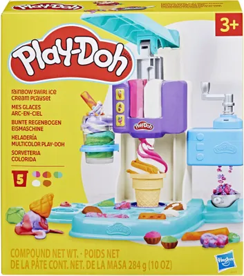 Produktbild von Hasbro Küchenspielzeug Rainbow Swirl Eiscreme Knete, Mehrfarbig, 13 Stück