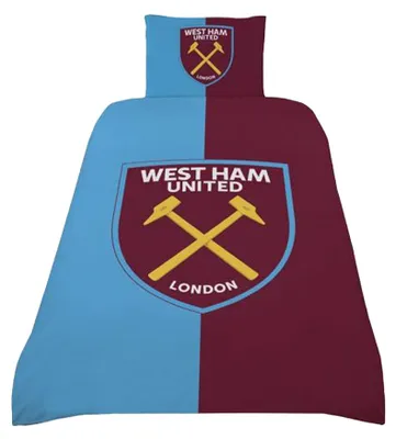 Immagine prodotto di West Ham United FC - Set di biancheria da letto BS6793 (letto singolo) (rosso vino/celeste)