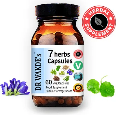 Immagine prodotto di DR WAKDE'S 7 Herbs Capsules | 60 Capsule Vegi | Integratore Ayurvedico | Vegano | 100% Erbe | Sconti Volume | Spedizione in giornata