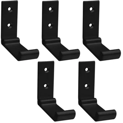 Produktbild von 5 Stück klappbare Wandhaken, Handtuchhaken, Kleiderhaken, 90° klappbare Hakenständer aus massivem Aluminium mit Edelstahlschrauben, geeignet für Garderoben, Badezimmer, Küchen.