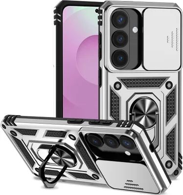 Produktbild von Samsung Galaxy S26 Hülle - Coverup Armor Ring Ständer Back Cover mit Kamera Schutz - Grau