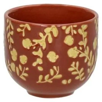 Produktbild von Pomax Romance Becher aus Porzellan, Paprikarot, Ø 7 x H 6 cm