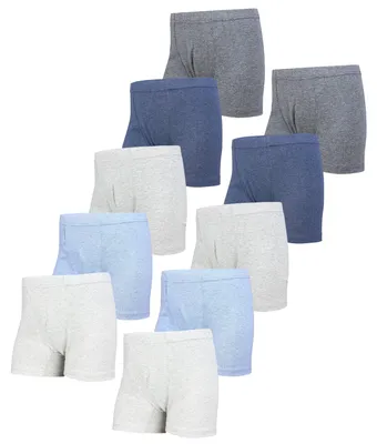Produktbild von TupTam Jungen Boxershorts Unterhose Kinder Boxer Unterwäsche 10er Pack, Farbe: 10er Pack Dunkelblau Blau Anthrazit Grau Hellgrau Meliert, Größe: 104-110
