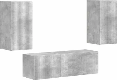 Productafbeelding van vidaXL TV-wandplanken set, 4 stuks, betonkleur, houtvezel