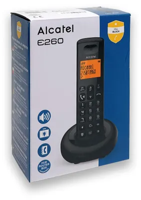 Obrázok produktu pre ALCATEL E260 CLIP bezdrôtový pevný telefón, čierny