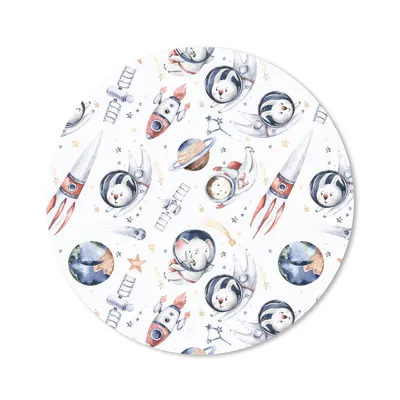Produktbild von MuchoWow® Mauspad Mousepad Muster - Tiere - Rakete - Jungen - Kinder - Mädchen 50x50 cm - Mousepads - Maus Mat - Pad - Mausunterlage - Vinyl
