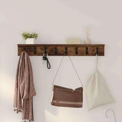 Produktbild von vidaXL Wandmontierter nachttisch Geräucherte Eiche 80 x 10,5 x 10,5 cm