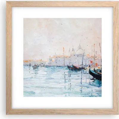 Produktbild von Gerahmtes Poster - Rahmen in heller Eiche - Venedig Basilika - 30x30 cm - Wand Bild - Wanddeko - Wandbilder - Kunstposter - Wandposter - Bilderrahmen - Bilder - Kunstdruck - Wandbild - P2NAC30x30-3662
