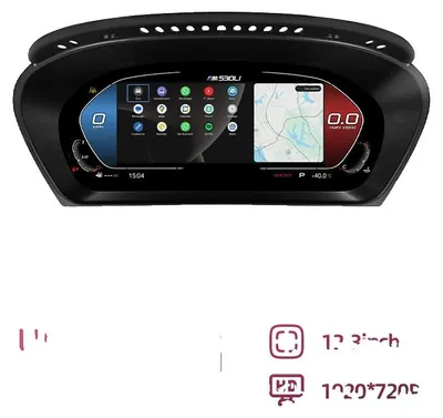Obrázek produktu pro Digitální přístrojová deska, 12,3palcový LCD displej, kompatibilní s i limuzínami řady 5, s funkcí CarPlay