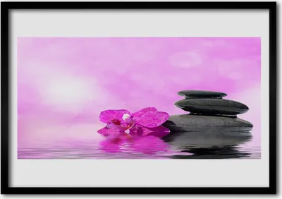 Produktbild von Bild 100x70 MDF-Rahmen Wandkunst Rosa Blumen-Kunst