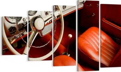 Produktbild von Bild auf Leinwand - Leinwandbild - Auto Innenraum Klassisch - 100x60cm - Wand Bild - Wanddeko - Leinwanddruck - Bilder - Kunstdruck - Wanddekoration - Leinwand bilder - Wandkunst - EG100x60-0149