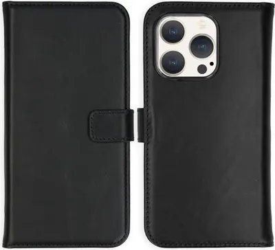 Immagine prodotto di Custodia a libro in vera pelle Selencia per iPhone 15 Pro - Nero