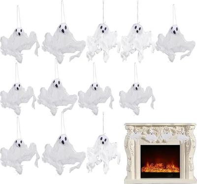 Produktbild von Vintage-Halloween-Geisterdekoration mit 12 lustigen und gruseligen Foto-Requisiten für Garten, Terrasse, Vorgarten sowie Innen- und Außenbereiche