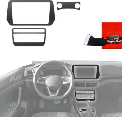 Produktbild von 4in1 Schutzfolien Grizz Protector für Mittelkonsole & Armaturenbrett - Volkswagen T-Cross (2025) Schwarz Matt Antifingerprint