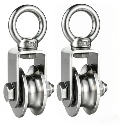 Seilrolle 2er-Set Edelstahl 304, 500 kg, 48 mm