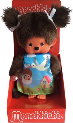 Immagine prodotto di Ragazza in abito da cicogna | 20 cm | Bambola Monchhichi | Abito moda