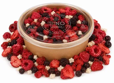 Image de Harmonie fruitée - Bol de 100 g de fruits lyophilisés : framboise, pomme