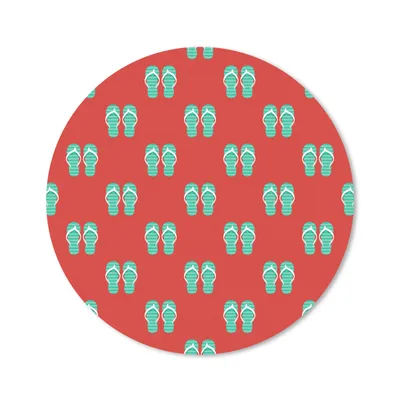 Produktbild von MuchoWow® Mauspad Mousepad Sommer - Pantoffeln - Rot 20x20 cm - Mousepads - Maus Mat - Pad - Mausunterlage - Schreibtischmatte