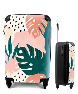 Produktbild von MuchoWow® Koffer Handgepäck Trolley Rollkoffer Kleine Reisekoffer mit 4 Rollen - Pflanzen - Muster - Dschungel - Cabin Size < 55x40x23 cm & 55x40x20 cm - Fotokoffer - Kabinenkoffer - Boardgepäck - Reise-Box - Reisekoffer - Reisegepäck - Koffer mit Bild - Trolley für Kinder