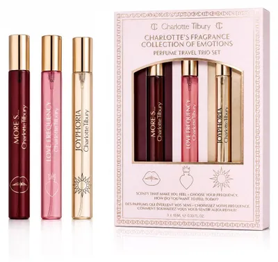 Imagen del producto de Charlotte Tilbury, Set de miniaturas de Eau de Parfum: MINI More... 10 ml + MINI Love Frequency 10 ml + MINI