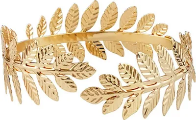 Produktbild von Blattförmiges Oberarmarmband aus Metall, Spirale, Spiralform, Armband, Manschettenöffnung, verstellbar, Armreif, Armbinde, Schmuck, Geschenk