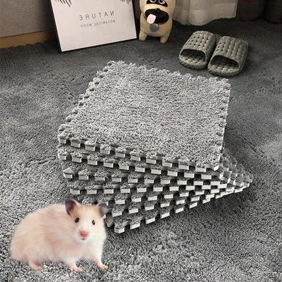 Produktbild von Teppichfliesen, Flausch-Krabbeldecke – EVA-Schaum-Bodenfliesen – rutschfeste Schneideunterlage – 30 x 30 x 1 cm – für den Kinderspielbereich – Babyzimmer
