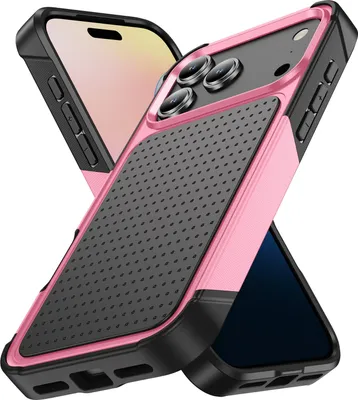 Produktbild von Für iPhone 17 Pro Hülle Militärqualität Stoßfest Hybrid 2 in 1 Hart PC Weich TPU Handyhülle Pink Schwarz