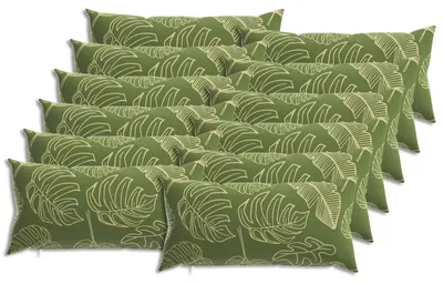 Zdjęcie produktu dla Pokrowce na poduszki vidaXL, 12 sztuk, wzór liści, 40 x 80 cm, poliester