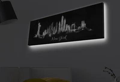 Produktbild von Opviq, 3090MDACT- LED4385, Bunt, Leinwandbilder, 30 x 90 cm, 100% Wildleder -Leinwand