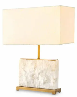 Produktbild von Casa Padrino Luxus Marmor Tischleuchte Weiß / Antik Messing H. 55 cm - Marmor Schreibtischleuchten