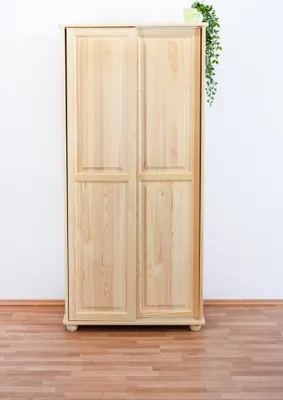 Produktbild von Echtholz-Kleiderschrank, Farbe: Natur 195x92x59 cm