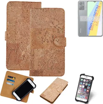 Produktbild von K-S-Trade Hülle kompatibel mit Infinix Smart 6 Plus X6823C  Kork Handyhülle Cover  Schutzhülle TPU Case Bumper in Hellbraun, (1x)