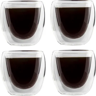 Produktbild von HI Espressotassen 4 Stk. Doppelwandig 80 ml Transparent