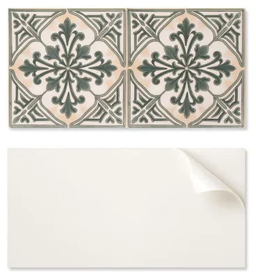 Produktbild von Selbstklebende Platte mit Aufdruck - ideal für die Küche, 100 x 50 cm, Pflanzenmuster im Quadrat