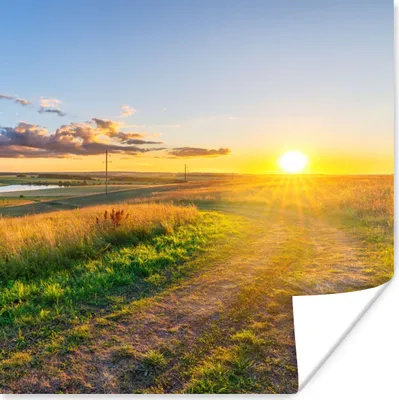 Produktbild von MuchoWow® Poster Sonne - Natur - Landschaft 75x75 cm - Wand Dekoration