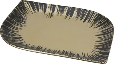 Immagine prodotto di Gilde Schale, "Talin", gestreift, Keramik, schwarz, champagnerfarben, VE 2, L. 20 cm, B. 25 cm, H. 2.5 cm 28940 4063387289402