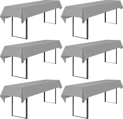 Produktbild von Showgeous 6 Stück Biertisch Tischdecke universell für 50cm und 70cm Biertischhüllen für Biertisch Biertischhüllen Biertischhülle Biierzelt Set rechteckige Tischdecken waschbar 100x250cm (anthrazit)