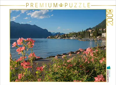 Produktbild von CALVENDO Puzzle Malerisches Seeufer Malcesine 2000 Teile Puzzle quer | 2000 Teile Lege-Größe 90x67cm Foto-Puzzle für glückliche Stunden