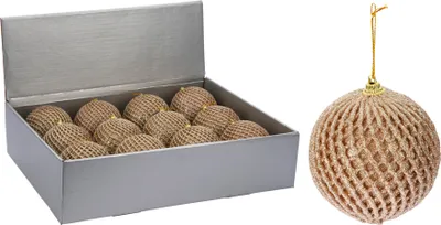 Zdjęcie produktu dla Zestaw 12 ozdób: ozdoby siatkowe na szampana 10 cm