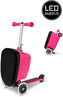 Produktbild von Micro Kinderroller Koffer LED Patch & Play Pink - Scooter und Gepäck in einem