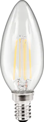 Produktbild von LED Filament Kerzenlampe McShine "Filed", E14, 4W, 470 lm, warmweiß, klar