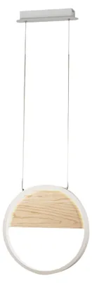 Immagine prodotto di Pierre Sospensione a LED 29W Ø400mm Struttura in Metallo e Legno Bianco, Luce Calda 3000K, Dimmerabile a step, Design Moderno e Raffinato